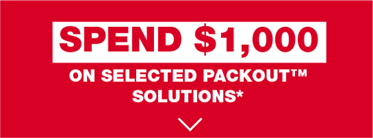 Spend $1000 on selected PACKOUT Solutions